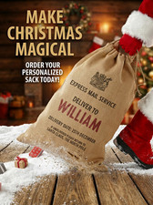 Harrow & Green USA Santa Sacks  LARGE Burlap Personalized By US, shipped to You picture