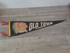 OLD TOWN, ALBUQUERQUE, NM NEW MEXICO INDIAN CHIEF HEAD Vintage Pennant picture