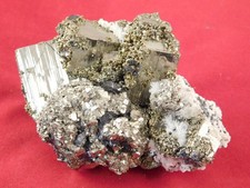 Druzy PYRITE Crystal CUBE Cluster with Sphalerite and Chalcopyrite Peru 198gr picture