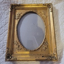 Vintage Burnes of Boston 5x7 Gold Ornate Frame with Convex Bubble Glass picture