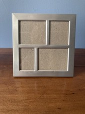 Vintage brushed aluminum multi picture frame silver modernist mid century style picture