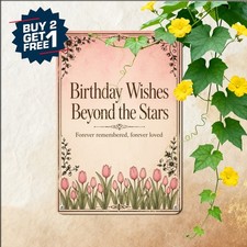 Happy Birthday In Heaven Memorial Tribute Retro Metal Tin Sign Wall Art 8x12 picture