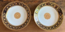 Pair Antique Sèvres Porcelain Plates 1846 Chateau de Saint-Cloud Louis Philippe picture