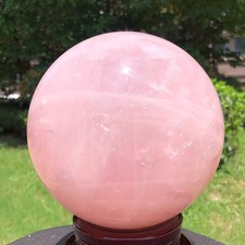 10.4LB Natural Pink Rose Quartz Crystal Sphere Ball Healing Reiki 6529 picture