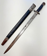 WWI P1907 SMLE Bayonet w/ Remington Scabbard ~ WWII Indian Army Marks picture