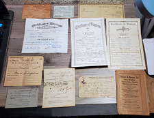 Vintage Ephemera Lot 11 Pc US Forces Japan Permit Marriage Baptism Receipts 1940 picture