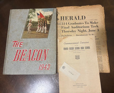 1943 Miami Edison HS Yearbook “The Beacon” + Ephemera WWII Era Florida Herald picture