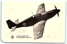 1940s WW2 US ARMY NORTH AMERICAN'S P51 MUSTANG FIGHTER RPPC POSTCARD P2808G picture