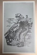 Salmon Net Fisherman drawing by J. Van Hoesen c1971 Haines Alaska Postcard picture