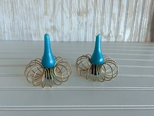 Vintage Mid Century Modern Gold Metal Wire Spring Napkin Candle Holder MCM picture