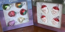 2 Boxes Vintage Hand Crafted Glass Ornaments Total Of 10 picture