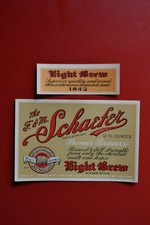 1900's - 1910's F & M Schaefer Light Brew Beer Bottle & Neck Label picture