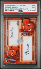 2023 Topps Chrome Disney 100 Nemo Marlin Auto Orange Wave Refractor #/25 PSA 9 picture