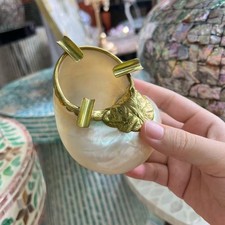 Vintage Mother of Pearl Shell Seashell Ashtray  Nautical Home Decor Gift New picture