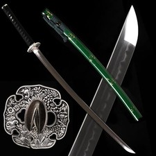 Clay Tempered T10 Steel Japanese Samurai Sword Katana Razor Sharp Real Hamon picture