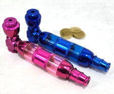 Pink and blue set of 2 metal anodized pipes 4