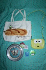 LOT of Sanrio Keroppi frog plushie purses bags vintage charm button keychain set picture