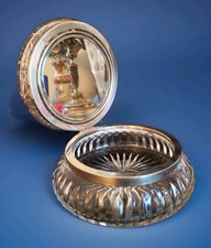 Huge Wavecrest Monroe CFM Crystal Box 925 Silver Rim Inside Mirrow 1906-1907  picture