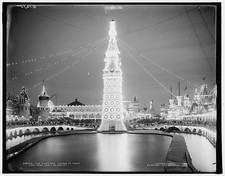 Photo:Coney Island New York Luna Park Electric Tower at Night 1900s picture