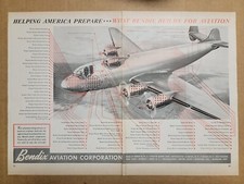 VINTAGE 1941 2 Page Bendix Aviation Print Ad WW2 WWII What Bendix Builds  picture