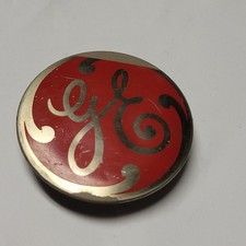 Vintage 1950's General Electric Fan GE badge emblem industrial logo part cap 1