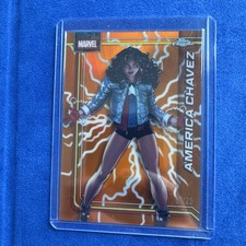2026 Topps Chrome Marvel AMERICAN CHAVEZ ORANGE 7/25 Refractor #005  picture