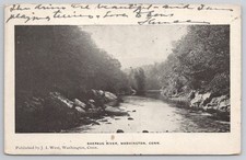 Shepaug River Washington CT 1910 Postcard J. I. West Scenic Landscape picture
