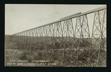 CPR Viaduct Lethbridge - A panoramic view of a train crossing the - Old Photo picture