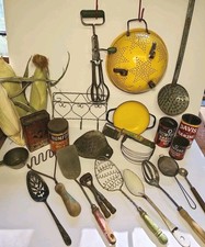 Lg Lot of Vintage Kitchen Utensils Tools Gadgets Farmhouse Primitive Decor- e6 picture