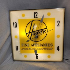 Vintage 1961 Hoover Fine Appliances Pam Clock Light Sign As Is Read picture