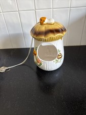 Vintage 70s Sears Merry Mushroom Hanging Planter/Bird Feeder w/Chain picture