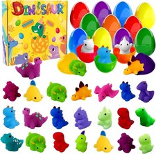 JOICEE 24pcs Dinosaur Squishy Toy Prefilled Easter Eggs, Kawaii Mochi...  picture