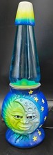 VINTAGE 1999 Lava Lite Icon Series Celestial Sun Moon Lava Lamp Rare Ceramic picture