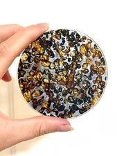 Sericho Pallasite Meteorite Slice Specimen Resin Coating With A Certificate picture