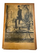 Penny-Farthing High Wheeler Cabinet Card 1880s Photo By Huebinger Brothers Iowa picture
