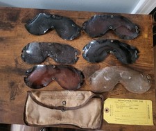 WWII WW2 US Army Air Force Type B-8 Flying Goggle Lenses, Pouch & Tag | Dtd 1945 picture