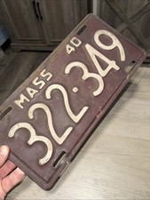 1940 Massachusetts License Plate 322.349 picture