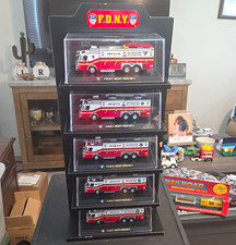 FDNY Heavy Rescue 1-5 Diecast Fire Resque Squads & Hanging Display Shelf  Set picture