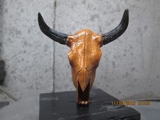 texas longhorn skull hand painted ratrod hotrod car hood ornament picture
