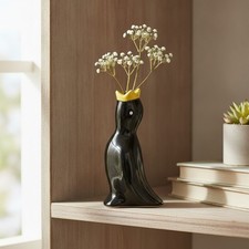 Vintage Black Ceramic Pie Bird - Elegant Solution for Perfectly Baked Pies picture