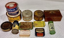 Antique VINTAGE First Aid Advertising MEDICINE Pharmacy TIN Litho Container’s picture
