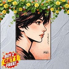 Modern Female Portrait Silhouette Sign Elegant Minimalist Room Metal Tin Plaque picture