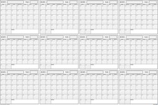 36x48 Large Jumbo Oversized Erasable Laminated Blank Annual Yearly Wall Calen... picture