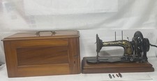 Antique 1884 Singer 12K Fiddle Base Sewing Machine w/ Orig Case, Key & Shuttles picture