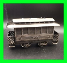 Unique UNFIRED Vintage Metal Trolley Car Rare Shields Push Button Petrol Lighter picture