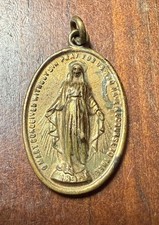 A123 Vintage The Virgin Mary Spiritual Charm Pendant Catholic Dated 1830 picture
