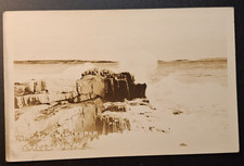 RPPC Peak's Island Maine Surf at Whale Back  Real Photo Postcard picture