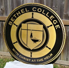 Bethel College Original School Sign 3ft Crest Christ At Helm University Indiana picture