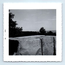 Old Vintage Square Photo LIGHTHOUSE IN DISTANCE LAKE SUPERIOR WISCONSIN 1962 picture