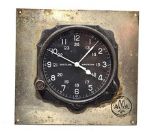 VINTAGE COMBINATION BREITLING/WAKMANN COCKPIT CLOCK FROM AMERICAN AIRLINES picture